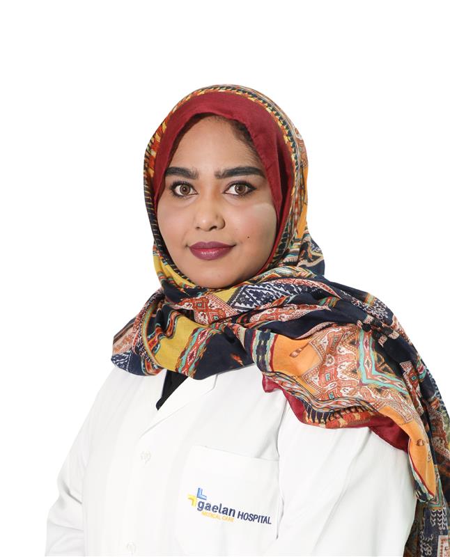Dr. Sohanda Mohammed – General Practitioner at Gaelan Hospital Sharjah, expert in acute and chronic disease management, respiratory care, and emergency medicine.