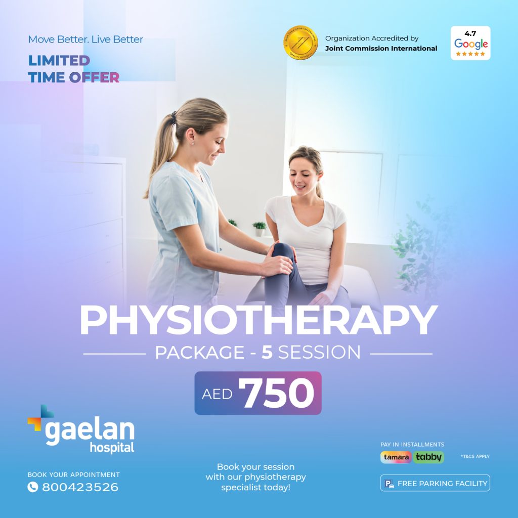 Physiotherapy package at Gaelan Hospital Sharjah including 5 sessions with specialist for AED 750